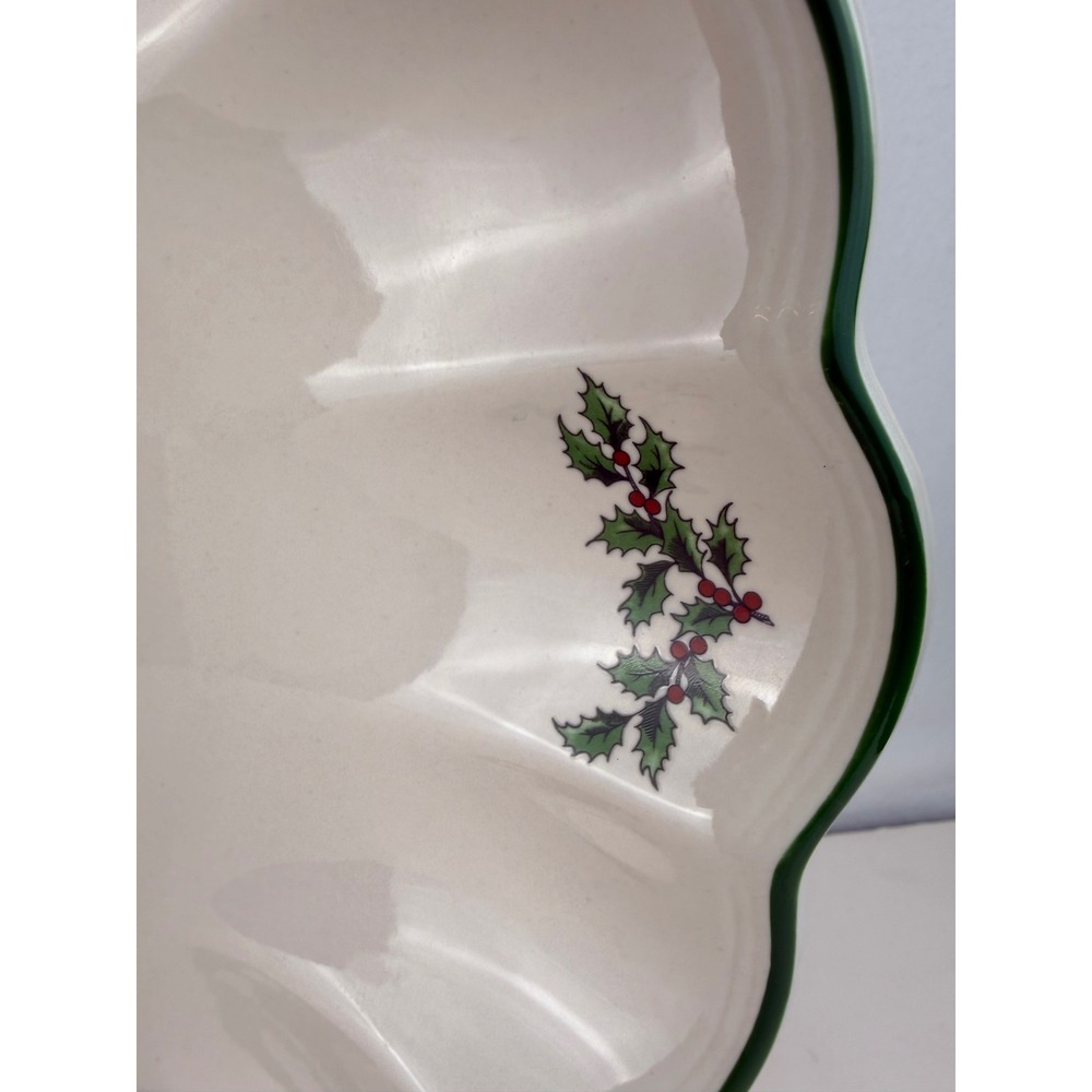 Spode Christmas Tree Oval Fluted Scalloped Platter Dish 15" Holiday S3324-A10 - Picture 5 of 6